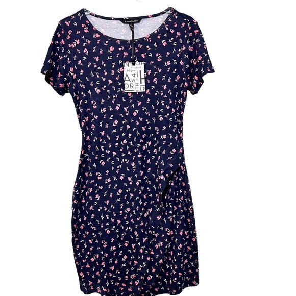 41 Hawthorn Brigitte Ditsy Floral Navy Pink Flower‎ Dress Size Small Stretch - Picture 1 of 5